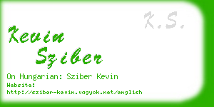 kevin sziber business card